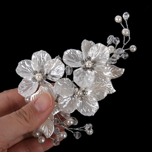 Flor perla cristal Clip de pelo estilo Floral Barrette joyería para el pelo de novia dama de honor boda Accesorios nupciales para el cabello 2024 - compra barato