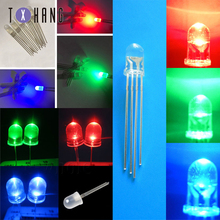 Luz de led conjunto de âodo comum de três cores rgb, 5 ~ 100 peças 5mm 10mm redonda 4pin/cátodo f5/f10 2024 - compre barato