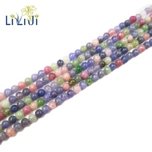 Lii Ji Unique Natural GEMS Tanzanites Tourmaline 4mm Round Beads Mutil Color DIY Jewelry Making 15inches 39cm 2024 - buy cheap