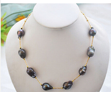 Collar de perlas de 18 "y 20mm, color negro, barroco, KESHI renacido, CB33 2024 - compra barato