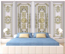 3d wall papers home decor custom photo European-style simulation 3d golden relief carved 3d wall murals wallpaper for walls 3 d 2024 - buy cheap