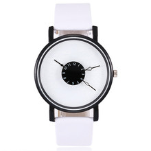 Lady Watch Unique Dial Design Watch Leather Wristwatch Fashion Creative Watches Women Men Quartz Watch Relogio Feminino Hot P30 2024 - buy cheap