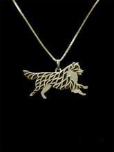 Trendy Leaping Australian Shepherd dog pendant women statement necklace 2024 - buy cheap