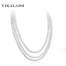 YIKALAISI perla Natural de agua dulce gargantilla larga color joyería de moda para las mujeres-8-9mm perla 90cm 120cm 160cm 2024 - compra barato