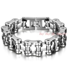 9 "* 20mm Nova Polido Aço Inoxidável 316L Prata Bling Cadeia Motocicleta dos homens Bracelet Bangle Top Quality moda Jóias 2024 - compre barato