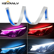 KEVANLY 2Pcs Daytime Running Lights Flexible Flowing LED Strip Light Turn Signal Angel Eyes Tube Car Styling Headlight DRL Lamp 2024 - buy cheap