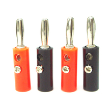 Pin de hierro negro y rojo, conector de Cable de Banana, tornillo del altavoz de Audio, adaptador de Cable de 4mm 2024 - compra barato