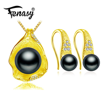 FENASY de perlas de Plata de Ley 925 juegos de joyas para mujer natural pendientes vintage colgante collar joyería para fiesta y boda 2024 - compra barato