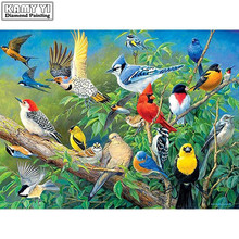 Pintura de diamante 5D DIY "Pájaros", bordado de diamantes de imitación, mosaico para decoración del hogar XY1 2024 - compra barato