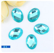 2018 New Lake blue  color Oval shape flatback rhinestones diy Many colors Can choose free shipping 2024 - buy cheap