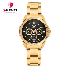 CHENXI-Reloj de pulsera de lujo para hombre y mujer, accesorio masculino y femenino, de color dorado, resistente al agua, 019A 2024 - compra barato