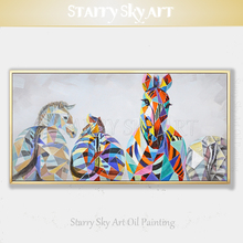 Pintura al óleo de cebra abstracta, pintura al óleo moderna de alta calidad pintada a mano, envío gratis 2024 - compra barato