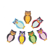 50PCs 20*31mm Wooden Sewing Button Scrapbooking Owl Mixed Two Holes Cartoon Costura Botones Decorate bottoni botoes w2052 2024 - buy cheap
