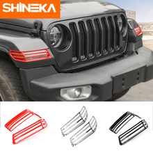 SHINEKA ABS Car Wheel Eyebrow Lampshade Protection Headlight Trim Cover For Jeep Gladiator JT For Jeep Wrangler Sahara JL 2018+ 2024 - buy cheap