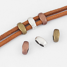 ESPACIADOR deslizante de doble agujero para pulsera de cuero, accesorios de joyería para collar, cordón redondo de 4/5mm, 10 Uds. 2024 - compra barato