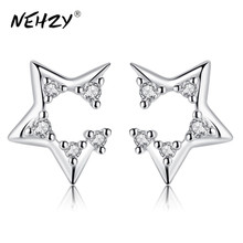 NEHZY New ladies fashion 925 Sterling silver earrings high quality star shape crystal retro hollow silver jewelry 2024 - buy cheap