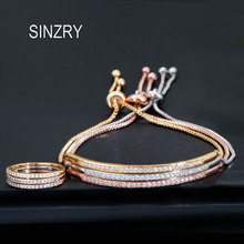 SINZRY Korean stylish sweety slim zircon adjustable bracelet ring set classic trendy charm bracelet jewelry set 2024 - buy cheap