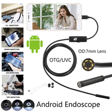 Câmera endoscópica para smartphone, cobra, usb, detecção de orelha 7.0mm 6led, comprimento de cabo 1m 2m 3.5m 5m, android 2024 - compre barato