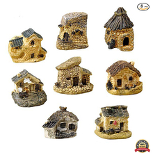 Casa de piedra de jardín en miniatura, accesorios de jardín en miniatura, juguete artesanal, figura de artesanía, terrario con paisaje de musgo, decoración de Navidad, 8 Uds. 2024 - compra barato