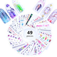 49pcs 3D Nail Slider Black Dandelion Bow Flower Sticker Summer Flamingo Decals Manicure Set for Nail Art Decorations 2024 - buy cheap