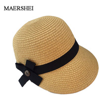 MAERSHEI Summer Hat For Women Beach Cap Equestrian Kentucky Derby Hats Visor Sobrero Sun Hats for Lady Large Brim Straw Hat With 2024 - buy cheap