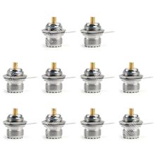 Areyourshop Sale High Quality 10 Pcs Connector UHF Female SO239 Jack Bulkhead Solder Panel Mount Straight Brass Nickel plating 2024 - buy cheap