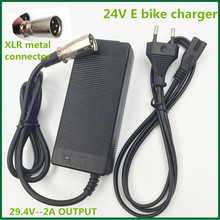 Carregador de bateria de e-bike 24v, 25.2v e 2a, com conector de xlr, carregador de bateria de lítio, série 7, 25.9v e v 2024 - compre barato