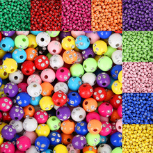 Cuentas de cristal Multicolor de 8mm para ropa, cuentas acrílicas sueltas redondas para decoración de manualidades, 100 Uds. 2024 - compra barato