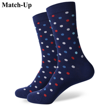 Match-Up Match-Up Samll dot homem marca de Negócios meias de algodão penteado dos homens tamanho EUA (7.5-12) 2024 - compre barato