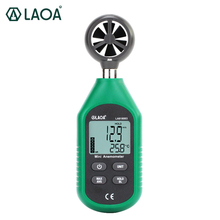 Laoa-anemômetro digital portátil, 0-30 m/s, medição de velocidade do vento,-10-50 ℃, teste de temperatura, tela lcd, medidor de velocidade de fluxo de ar 2024 - compre barato