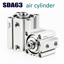 SDA63 series Pneumatic air Cylinder 63mm Bore 55 60 65 70 75 80 90 100mm Stroke Aluminum Alloy SDA Thin Type Piston Cylinder 2024 - buy cheap