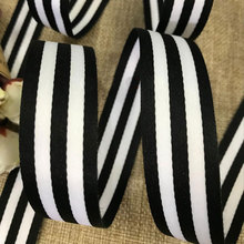 3M 25mm 1" Black and white Plaid grosgrain stripe ribbon polyester Party Gift Webbing  DIY sewing  Material accessories ribbons 2024 - buy cheap