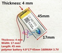 Полимерный 401745 3,7 в 041745 160 мАч Bluetooth аудио цифровые часы Автоспуск сухая литиевая батарея Прямая поставка с завода 2024 - купить недорого