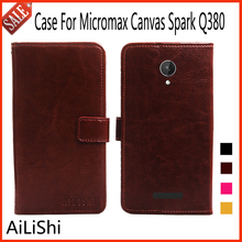 AiLiShi Flip Leather Case For Micromax Canvas Spark Q380 Case Book Style Protective Cover Phone Bag Wallet 4 Colors ! 2024 - buy cheap