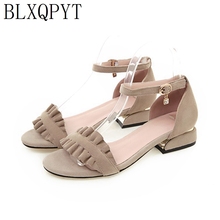 BLXQPYT 2019 New Concise Summer Sandals Women Shoes Flat Casual Shoes Metal Decoration Buckle Ladies Sandals Size 33-45 76-8 2024 - buy cheap