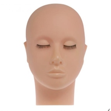 NEW-Mannequin Flat Head Silicone Practice False Eyelash Extensions Makeup Model Massage Training 2024 - buy cheap