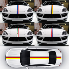 AuMoHall National Flag Color Hood Racing Rally Stripes Decals Vinyl Wrap Stickers for Car Body 2024 - buy cheap