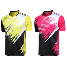 Camiseta feminina e masculina de tênis para badminton, camiseta de secagem rápida com estampa grátis para homens e mulheres, tênis, roupas de badminton, novo, 2019 2024 - compre barato