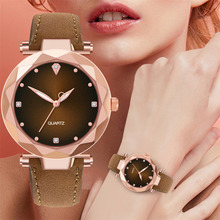 Дропшиппинг женские роскошные брендовые relogio feminino бриллиантовые кварцевые наручные часы с круглым аналоговым кожаным ремешком horloges повседневные часы B30 2024 - купить недорого