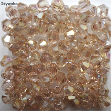 Isywaka Sale Light Colors 100pcs 4mm Bicone Austria Crystal Beads charm Glass Beads Loose Spacer Bead for DIY Jewelry Making 2024 - buy cheap