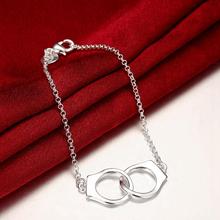 silver color jewelry creative romantic European style handcuffs bracelets woman fashion Valentine's Day gift BKH006 2024 - buy cheap