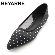 Beyarneady-bailarinas con punta puntiaguda para mujer, zapatos planos de malla con lunares, bailarinas, de verano 2024 - compra barato