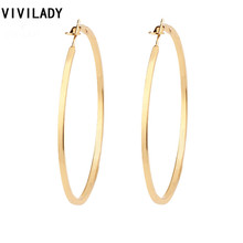 VIVILADY-pendientes redondos de Aro para mujer, joyería de fiesta de Color dorado con garantía de calidad AAA, bisutería DÍA DE LA Madre 2024 - compra barato