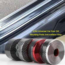 Universal Version 2.5M*5CM Carbon Fiber Car Door Protector Strip Car Bumper Protector Auto Sticker Decorative Strip Car Styling 2024 - buy cheap