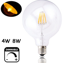 Dimmable LED G125 Filament Light Bulb G40 Vintage Edison Glass Bulb 4W/8W E26/E27 Base Clear Glass Light Big Global Indoor Lamp 2024 - buy cheap