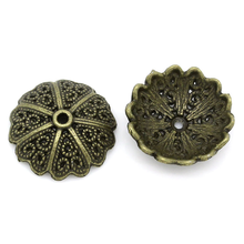 8SEASONS Bead Caps Flower Antique Bronze (Fits 18mm-20mm Beads) 17x5mm,50PCs (K10083) 2024 - buy cheap