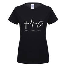 New Summer Women T Shirt Faith Hope Love Christian T-shirt Funny christianity god tee Gift Woman Short Sleeve Cotton Tops OT-620 2024 - buy cheap