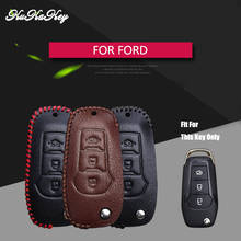 Натуральная кожа 3 кнопочный ключ автомобиля чехол для Ford Mondeo MK3 Mk4 эскорт Focus 2 3 Ranger Fiesta Transit C оболочки 2024 - купить недорого