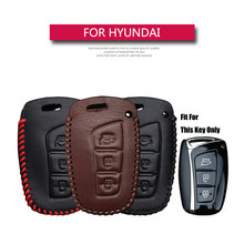 Leather Car Key Case Cover For Hyundai IX45 Tucson Santa Fe Solaris IX35 I30 IX25 Accent Smart Protect Shell Key Holder 2024 - buy cheap