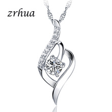 ZRHUA 1 шт 925 серебряные подвески ожерелья для женщин Оригинальные Ювелирные изделия романтические CZ хрустальные стразы Bijoux женские цепочки подарки 2024 - купить недорого